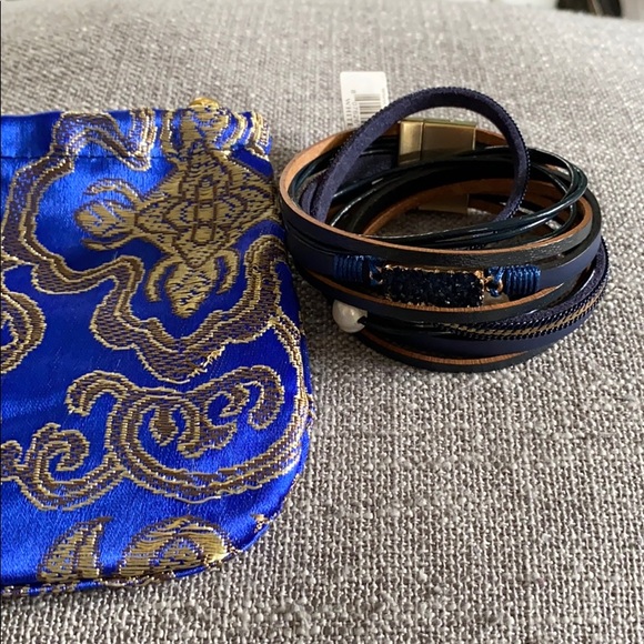 Kalifano wrap bracelet navy leather. NWT. - Picture 4 of 4